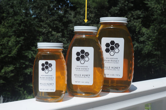 One Pound (16oz) Raw Honey - Glass Jar